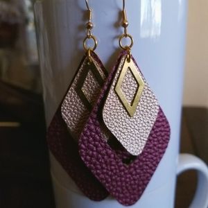 Handmade faux leather earrings